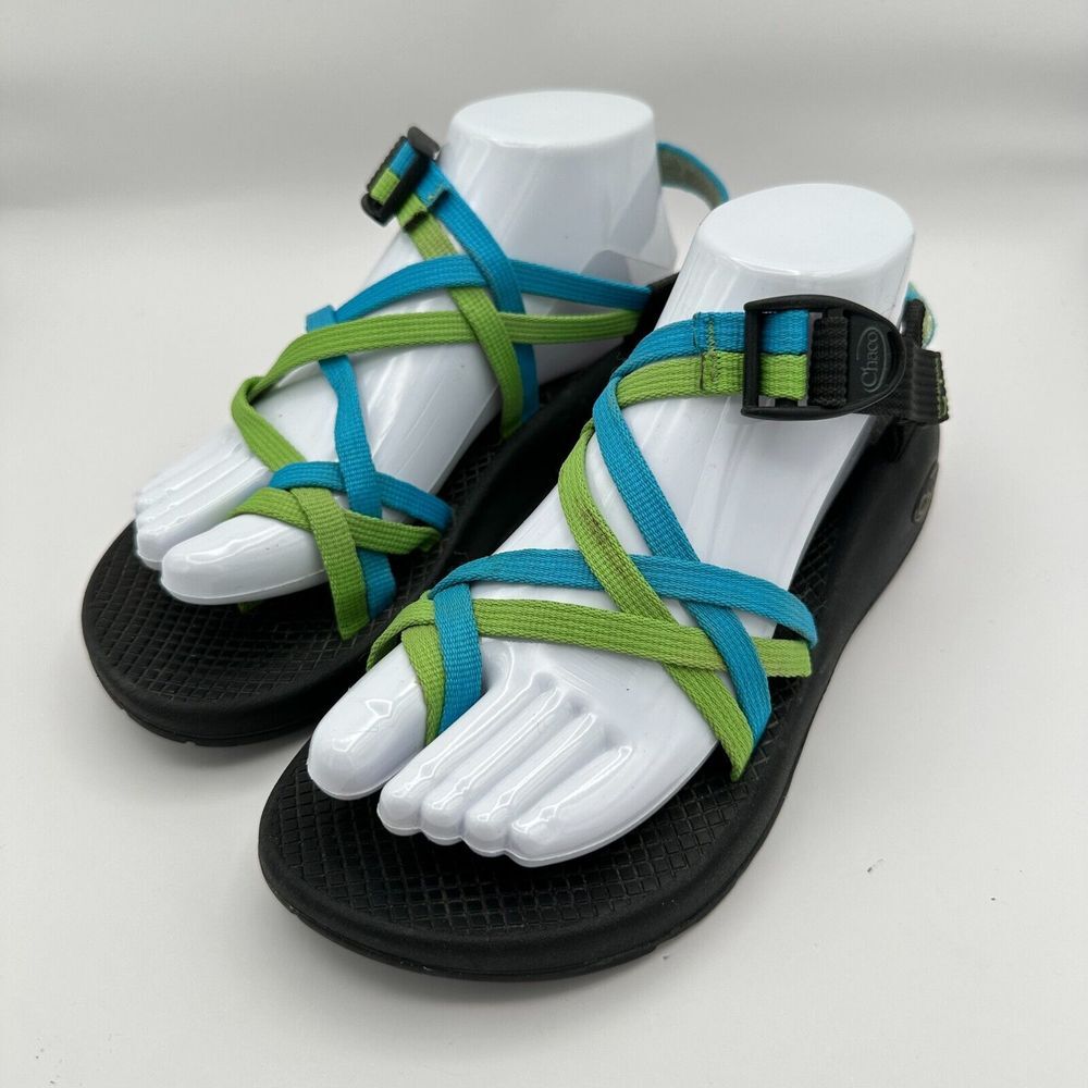 Chaco Sandal Yampa Zx2 Celery Blue Womens Size 9 Strappy Hiking Outdoors Beach